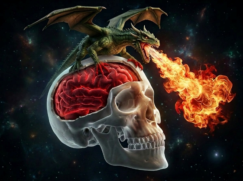 Dragon imagery for anger and amygdala