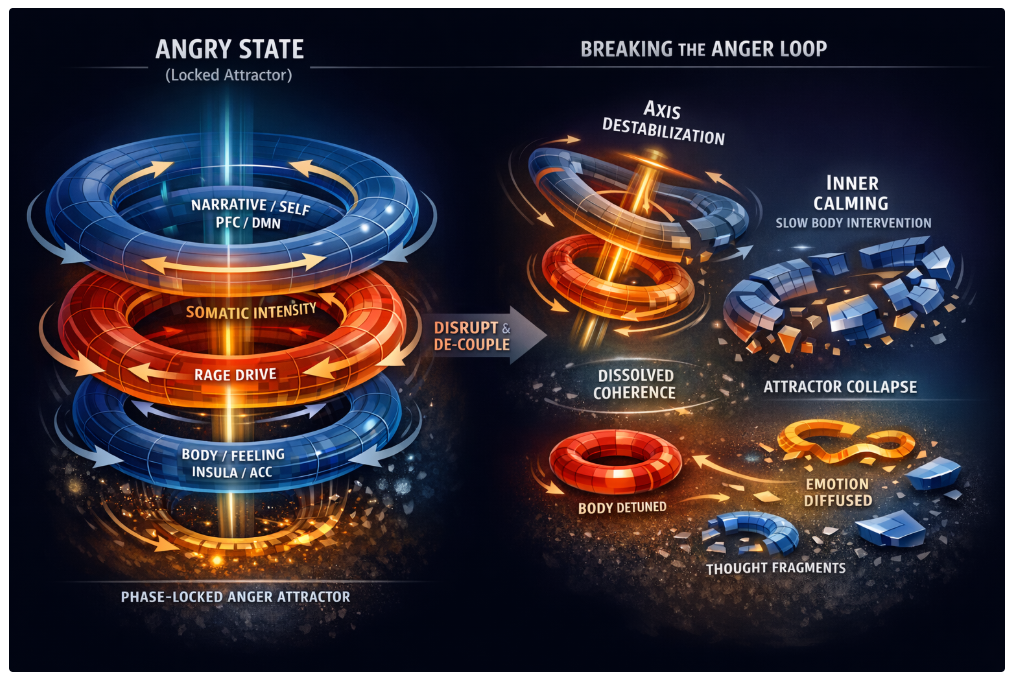 Diagram showing angry state and breaking the anger loop
