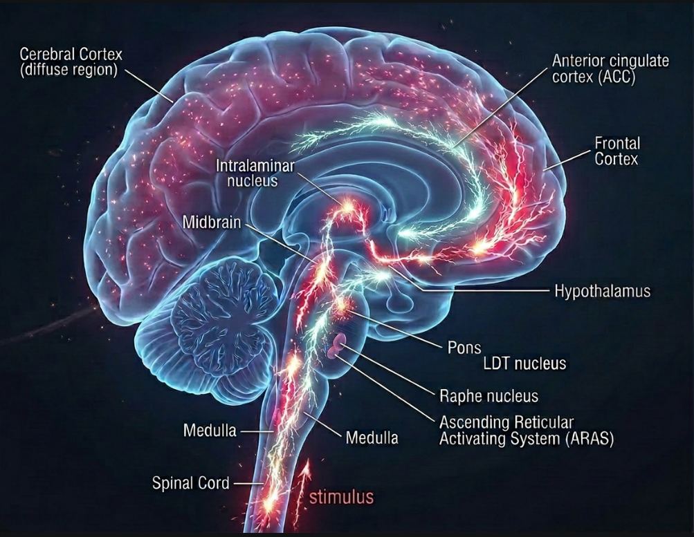 Stage 2 of the coma circuits explanatory sequence