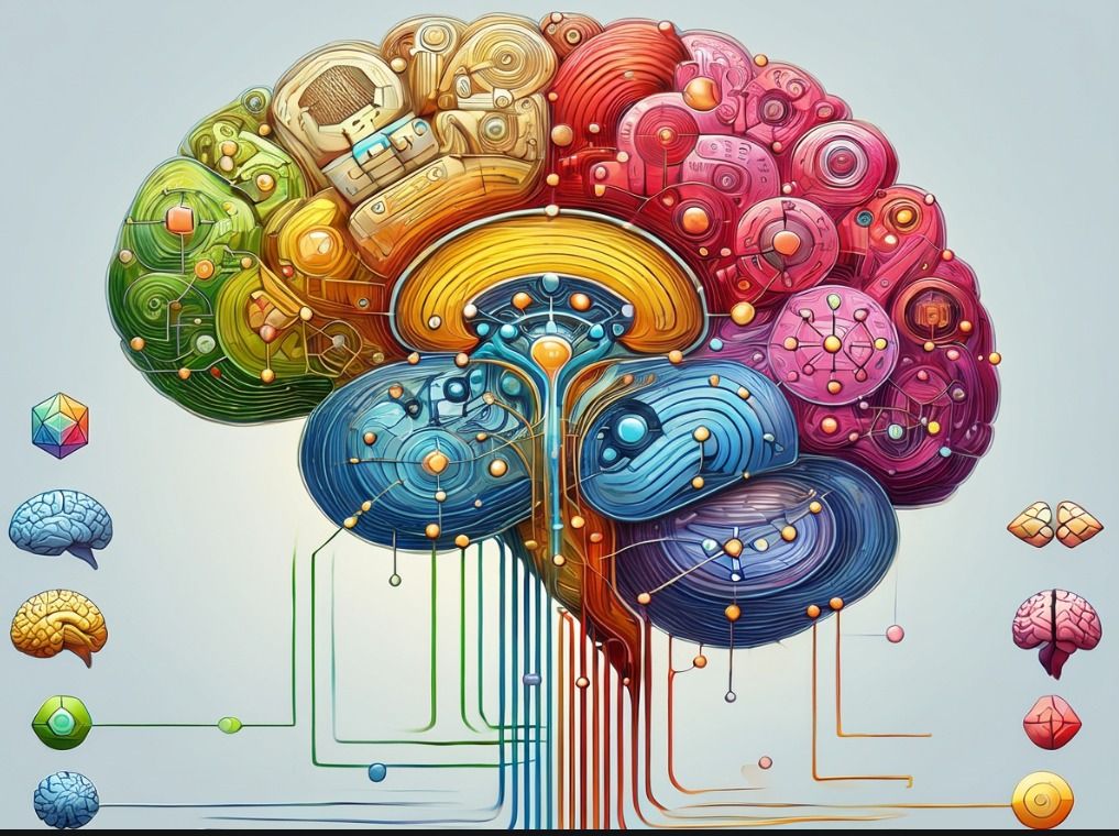 Colorful illustrated human brain for the title Our Dreaming Sleepy Brain